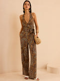 Neckholder-Top und Hose im Paisley-Print