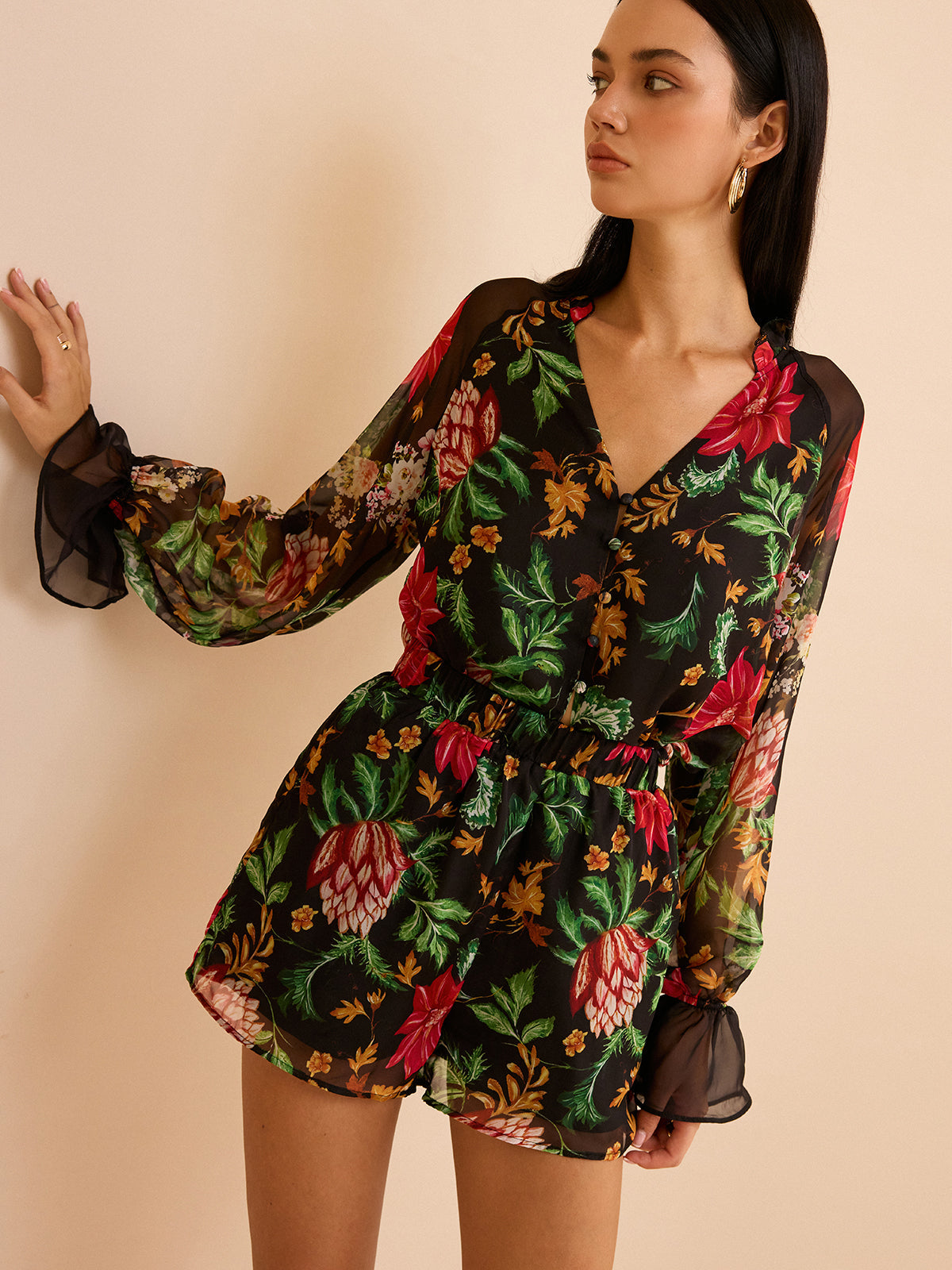 Chiffon Floral Print Blouse