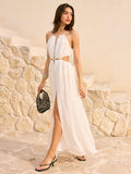 Robe longue à découpes avec fente