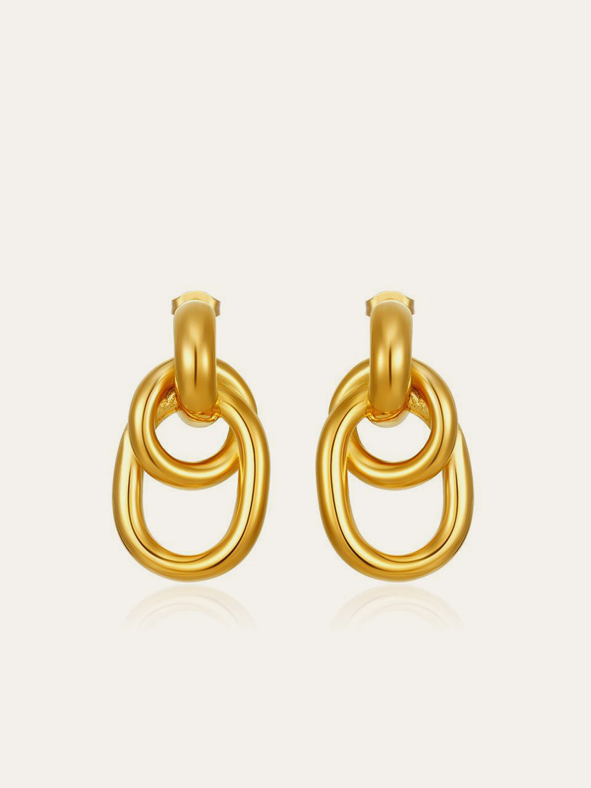 Boucles d'oreilles créoles entrelacées dorées