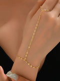 Bracelet de doigt chaîne dorée