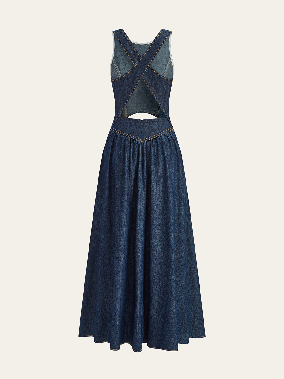 Jeans-Cut-Out-Midikleid