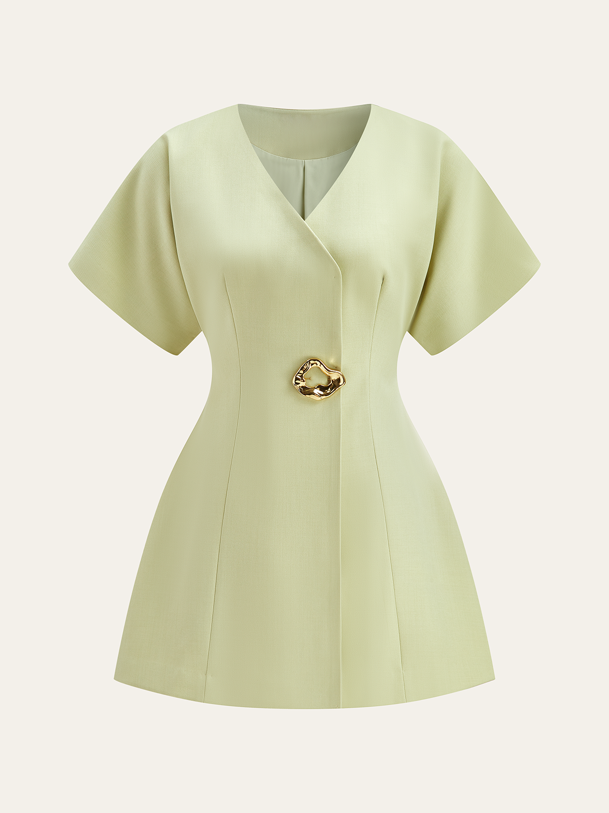 Kurzärmeliges Minikleid mit V-Ausschnitt 