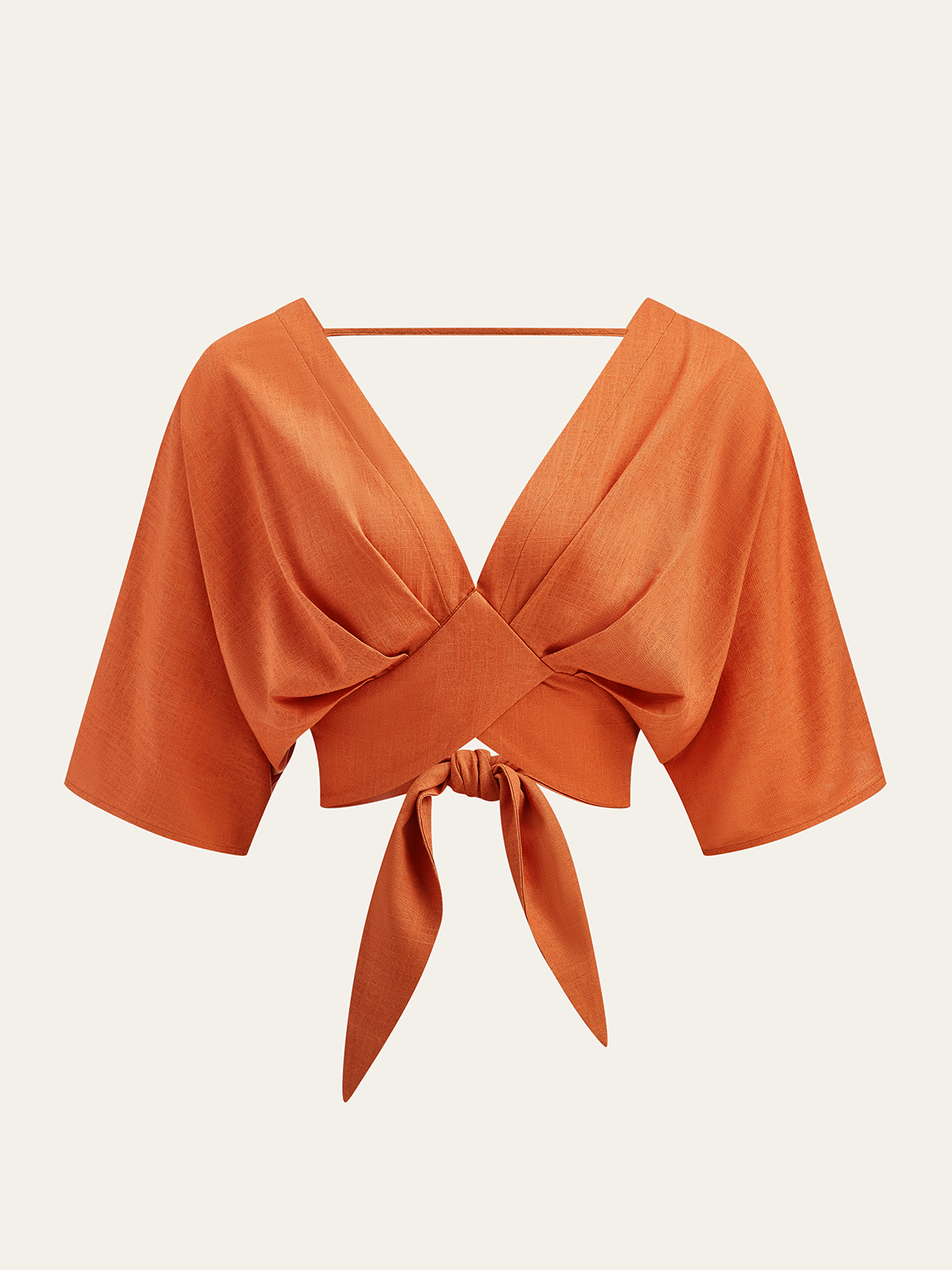 Chemisier croisé en coton et lin 