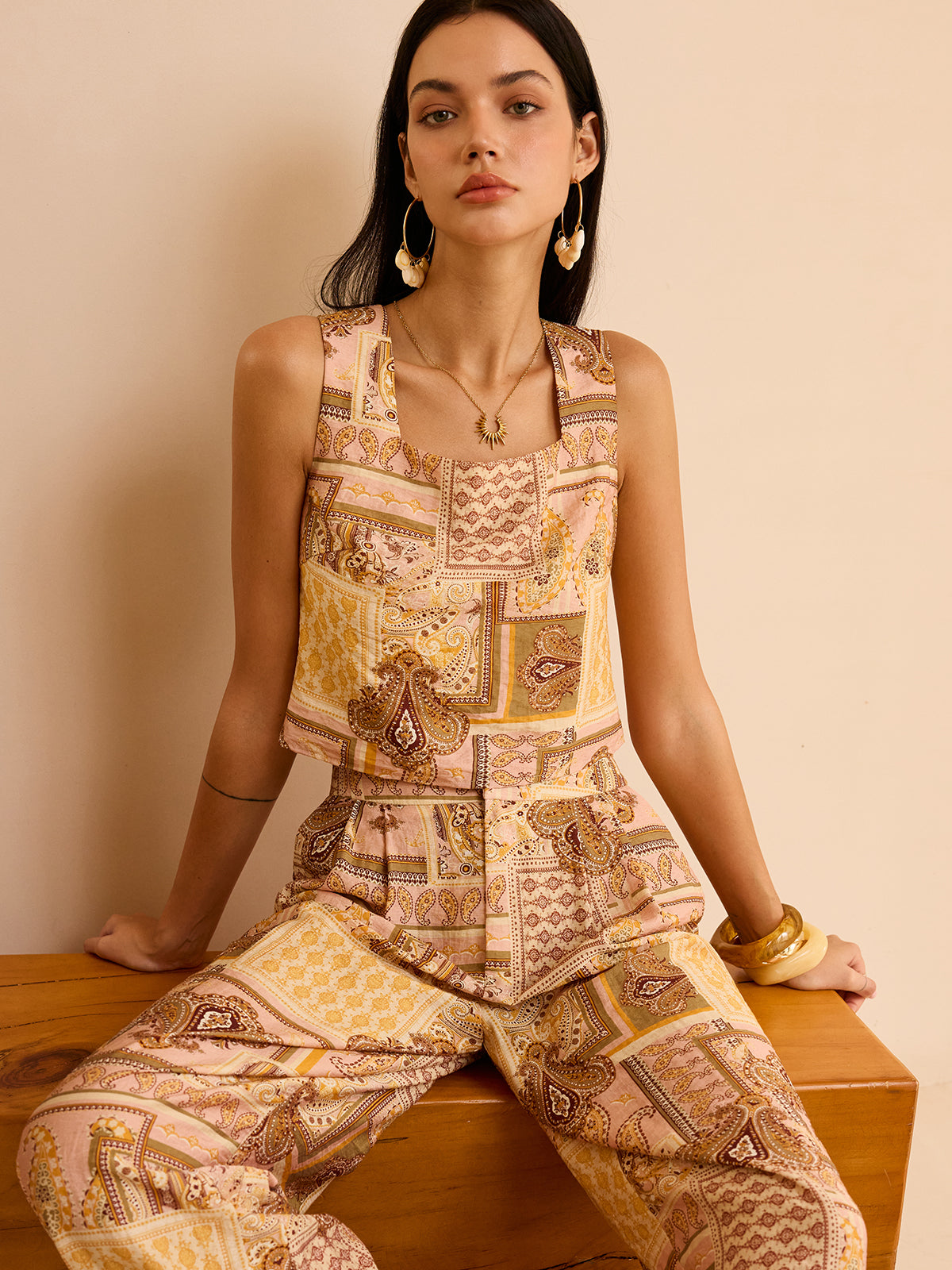 Ethnic Print Pants Set