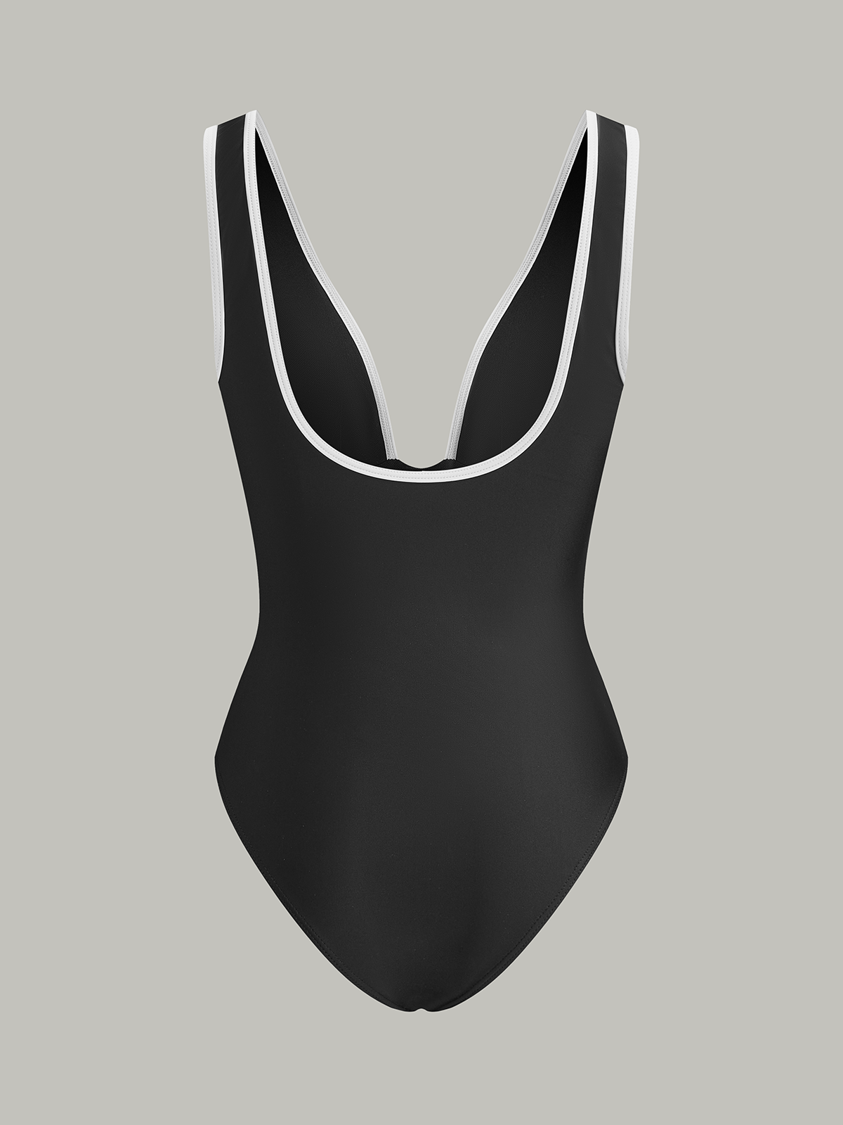 Maillot de bain une pièce froncé à décolleté en V profond