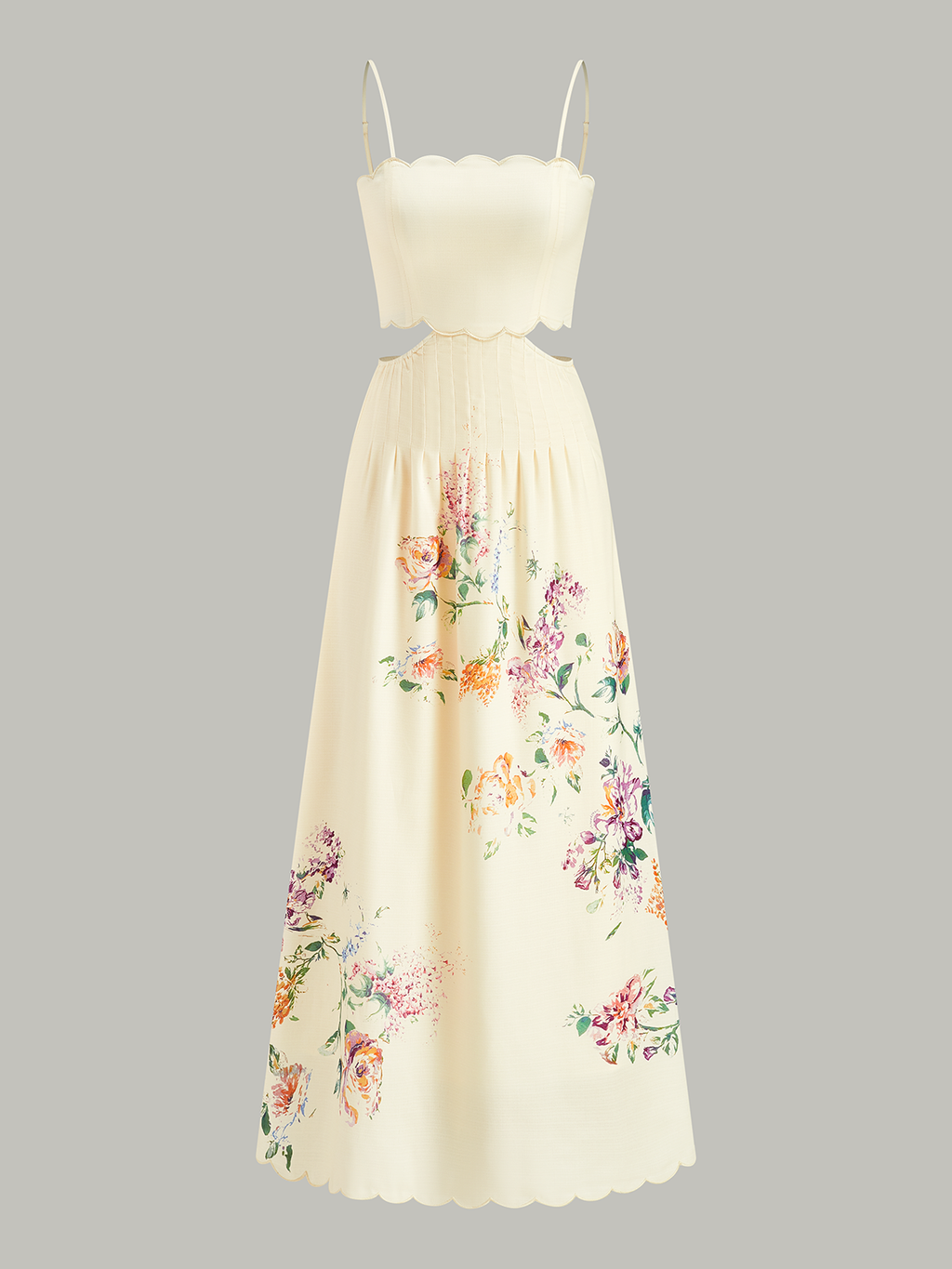 Robe sans manches à imprimé floral et lacets dans le dos