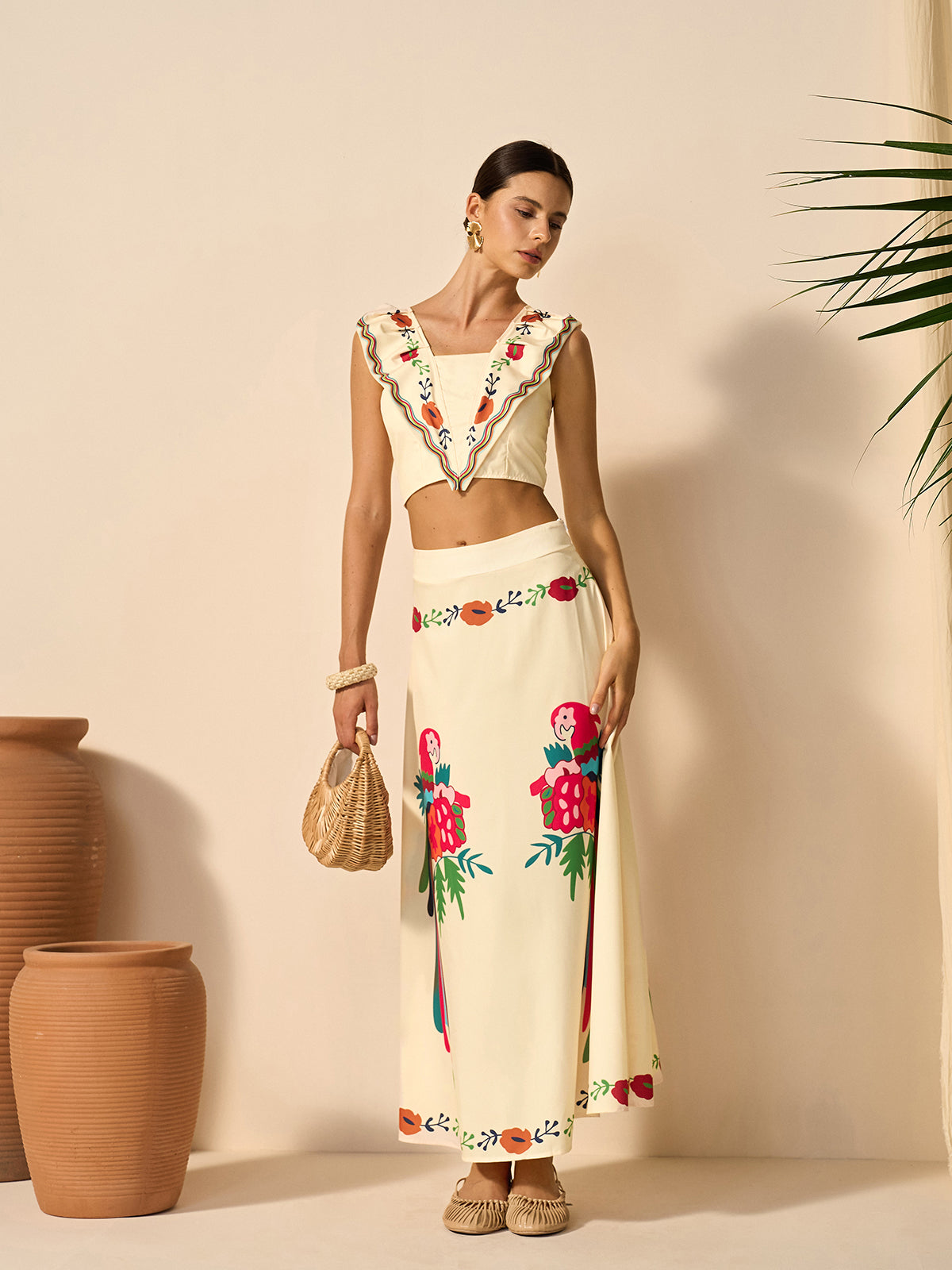 Ensemble jupe imprimée bohème