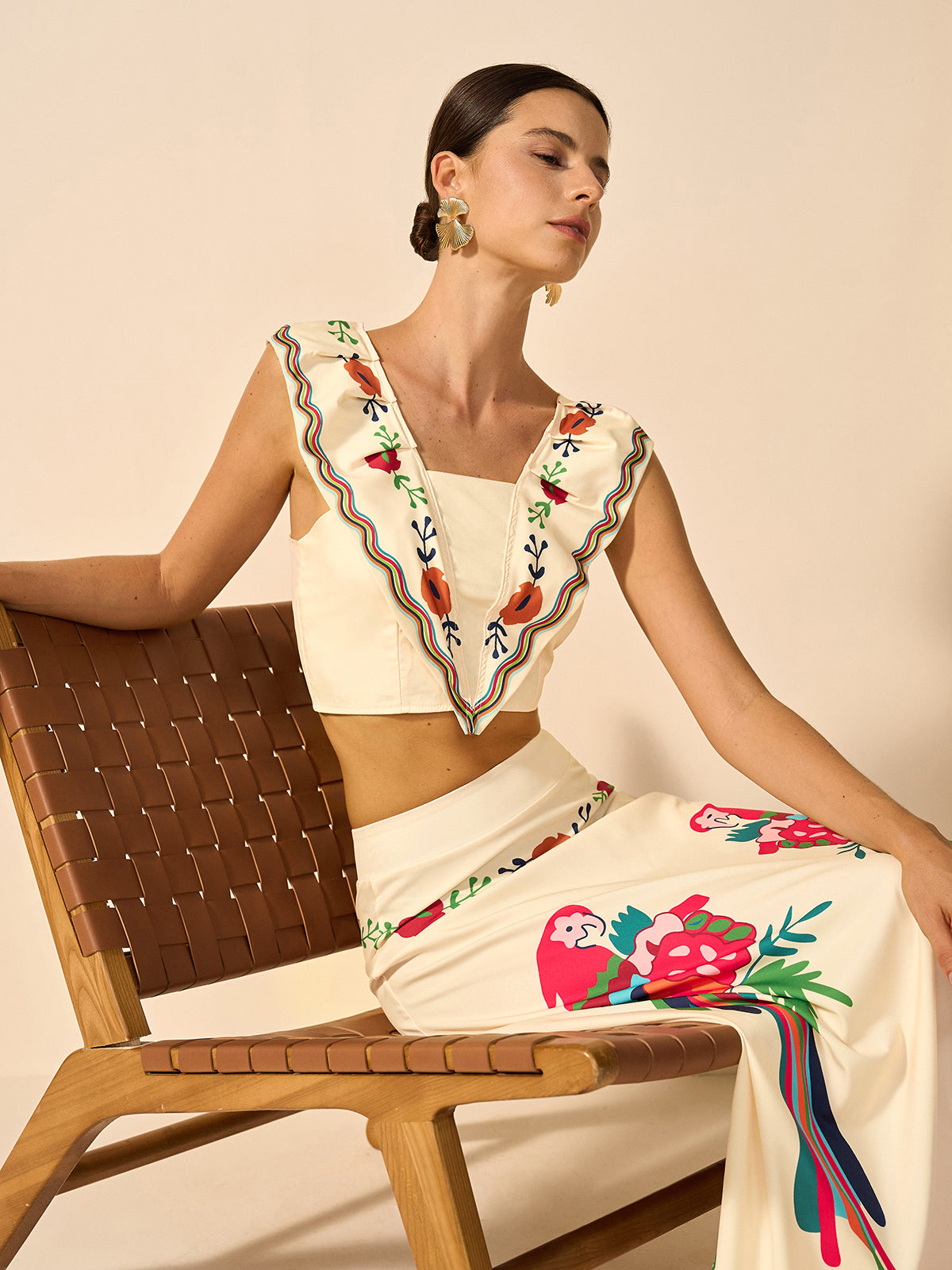 Ensemble jupe imprimée bohème