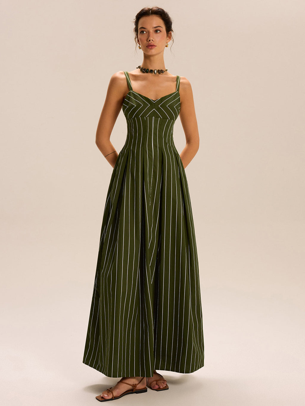 Gestreiftes Maxikleid