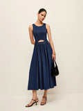 Jeans-Cut-Out-Midikleid