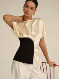 Top asymétrique color block
