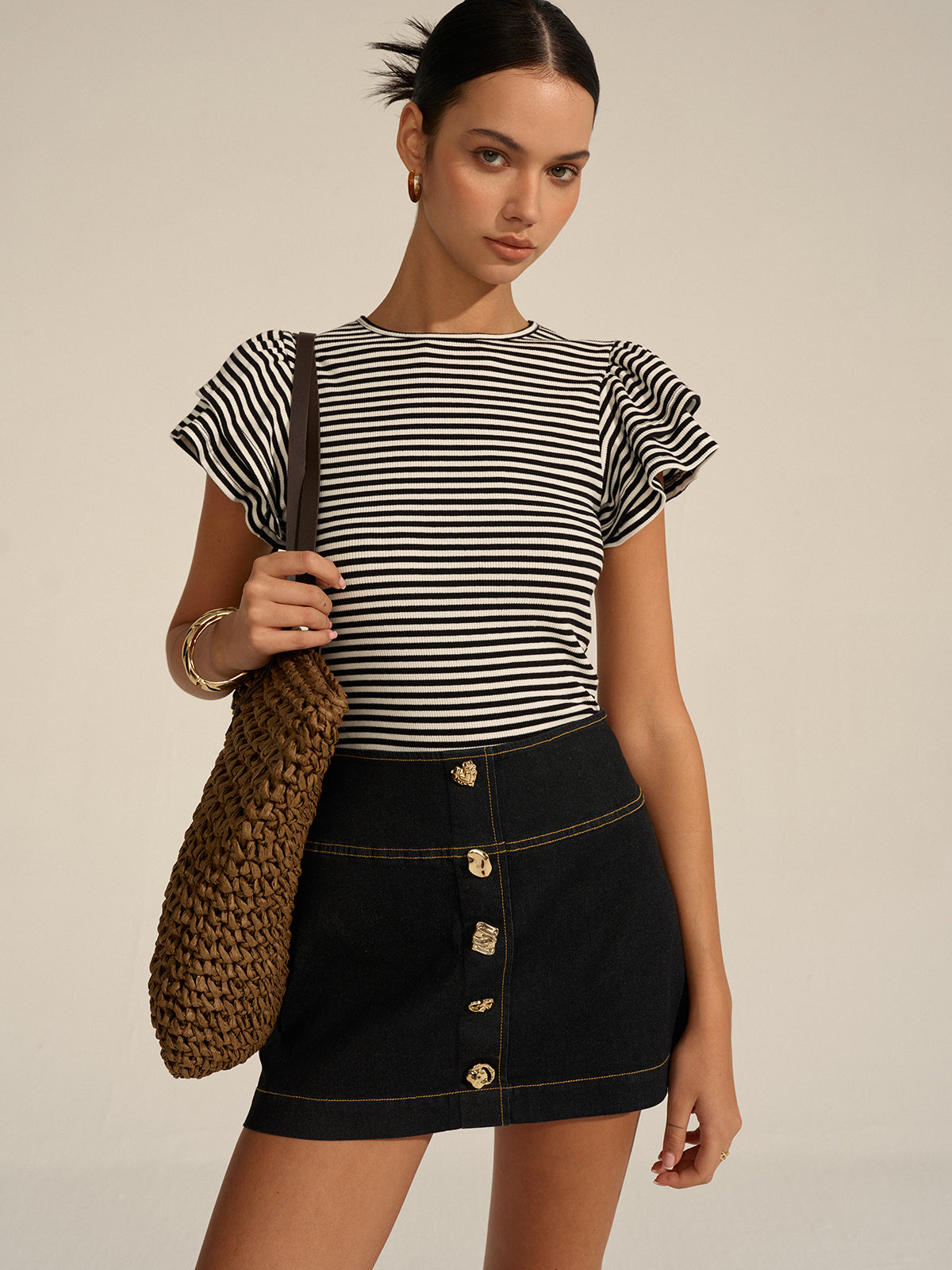 Striped Ribbed Top