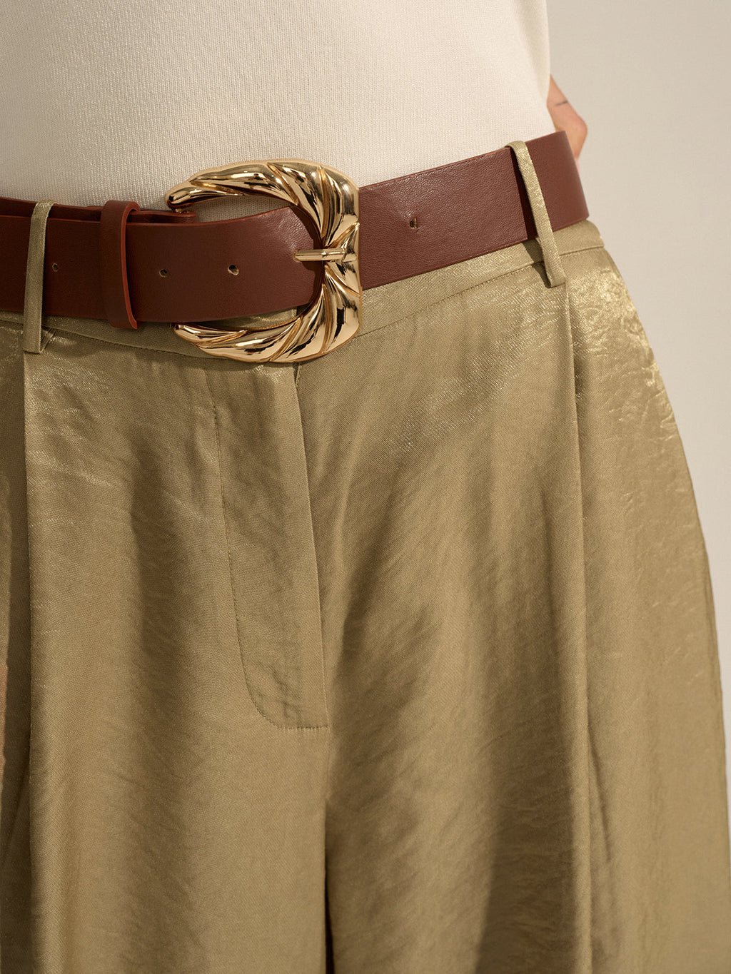 Pantalon large ceinturé