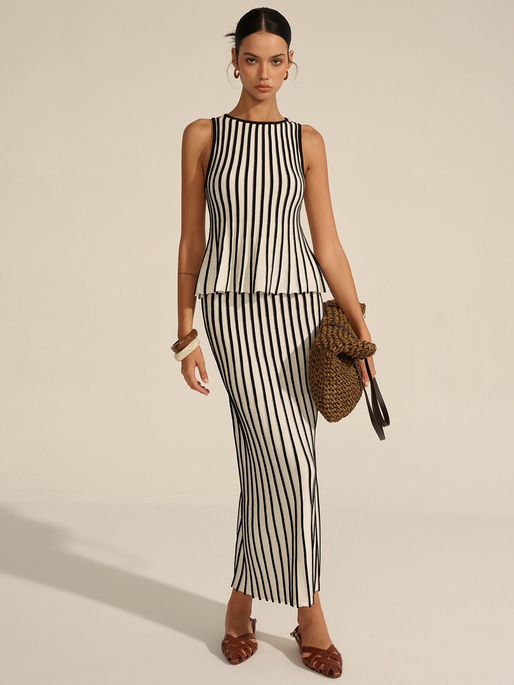 Ensemble tricot rayé