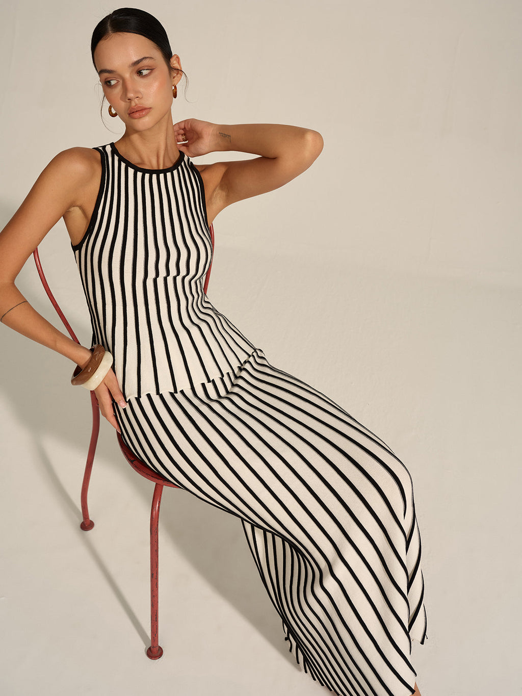 Ensemble tricot rayé