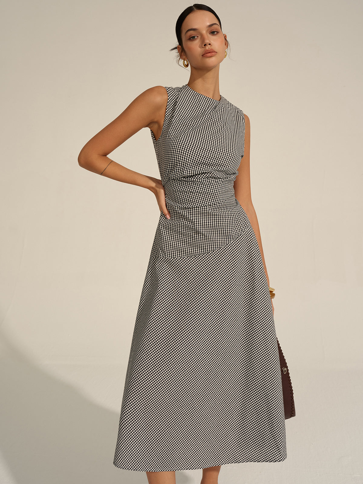 Gingham-Midikleid