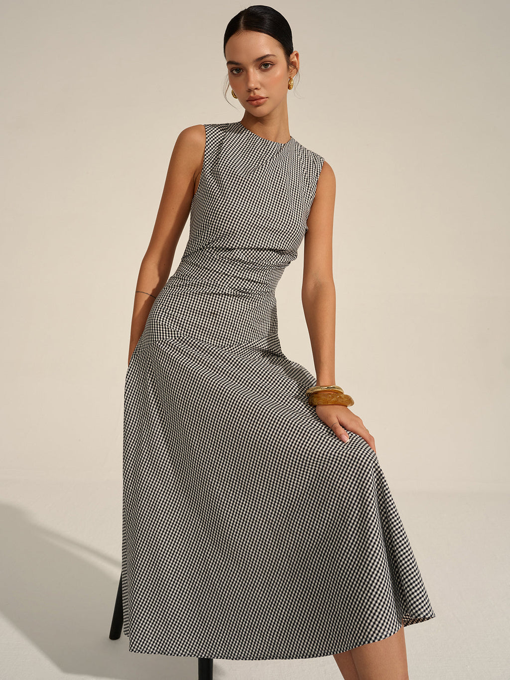 Gingham-Midikleid