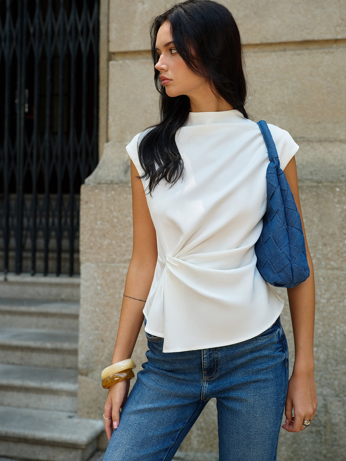 Sleeveless Ruched Top
