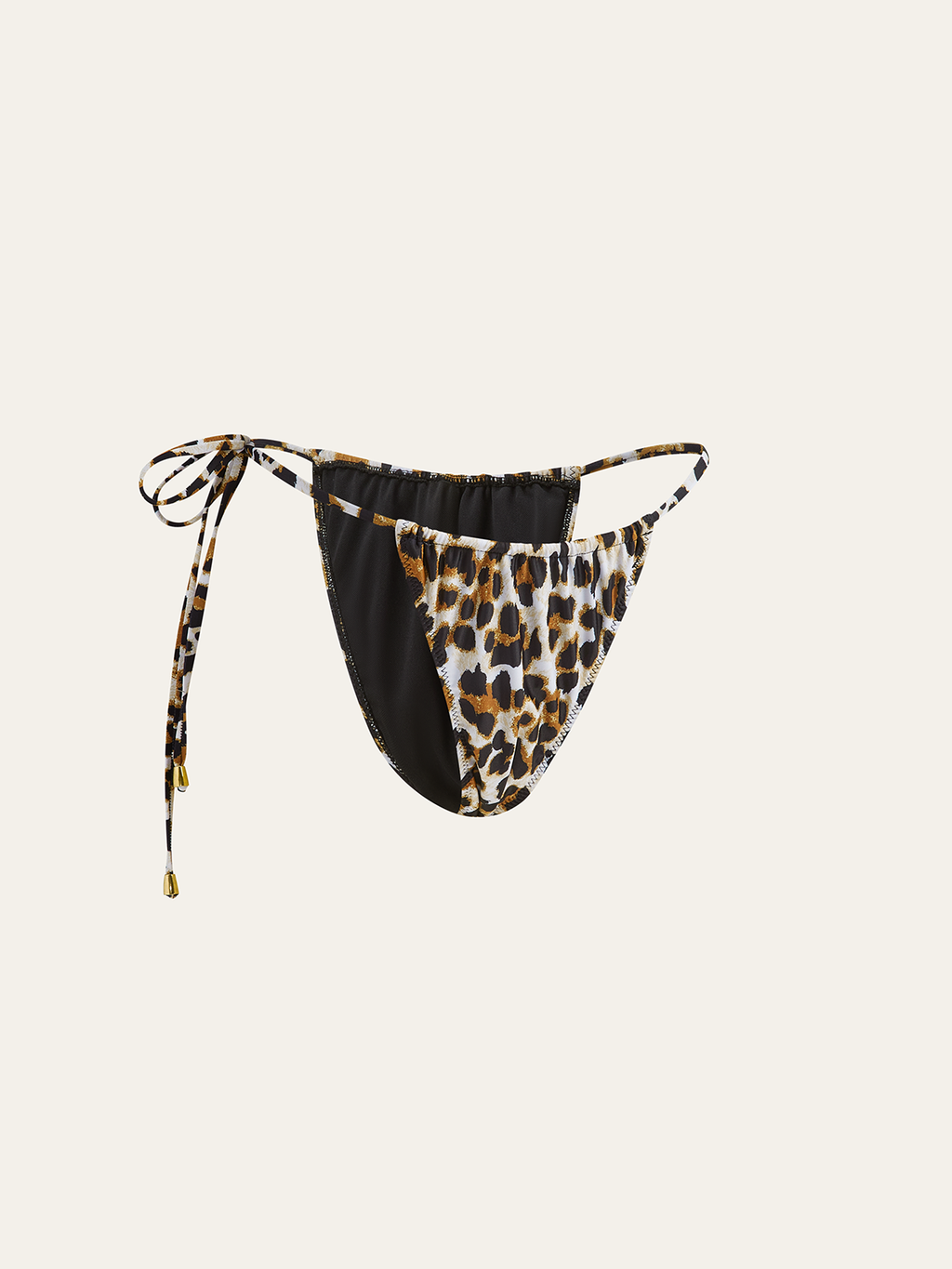 Bas de maillot de bain brésilien léopard à nouer sur les côtés
