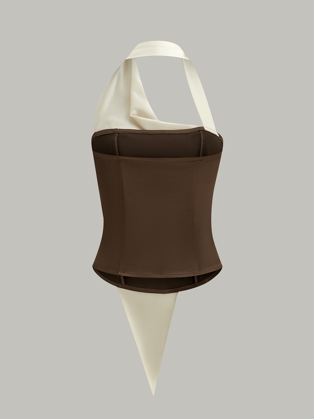 Asymmetrisches Neckholder-Top mit großen Knöpfen