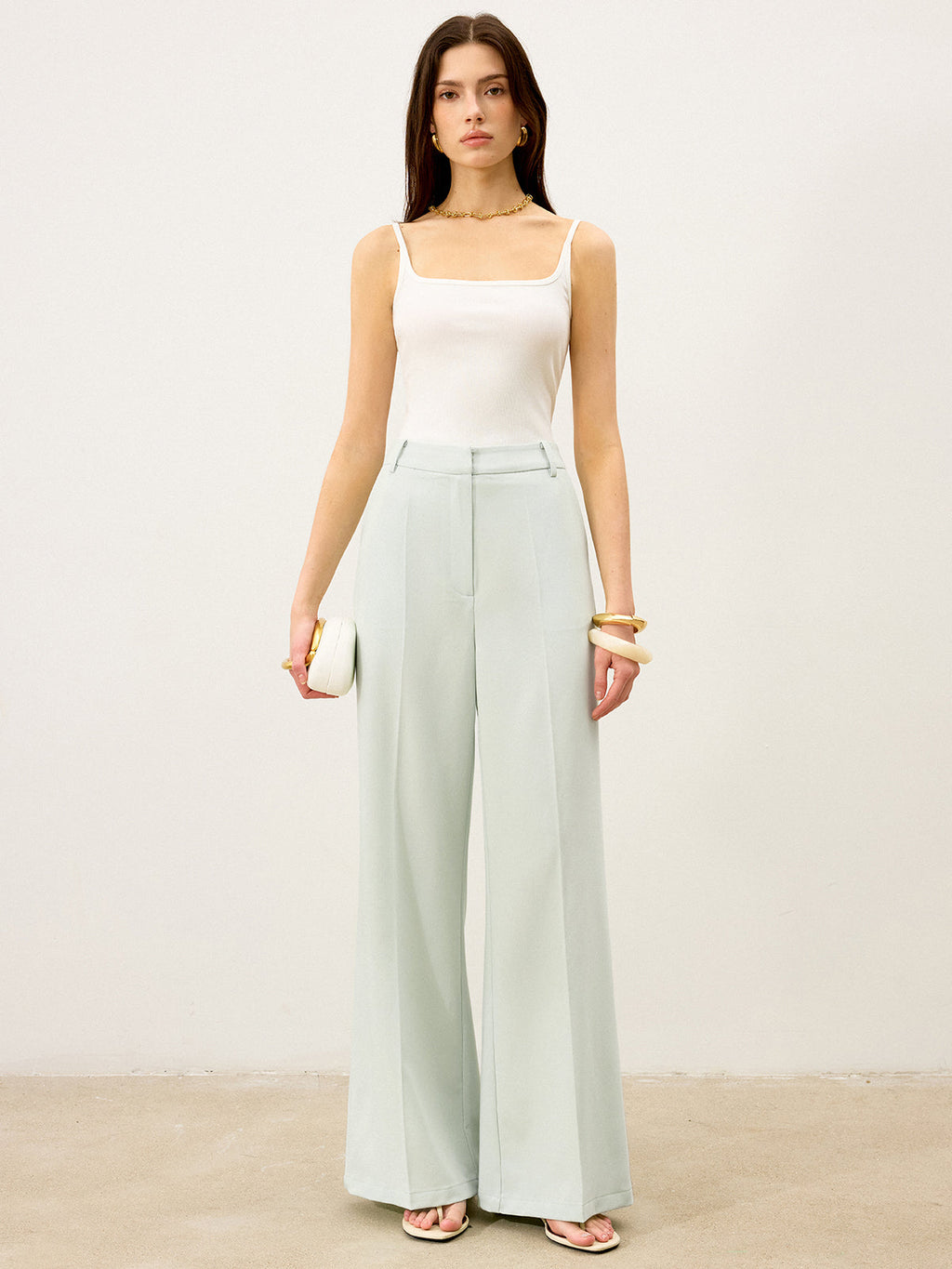 High-Waist-Hose mit weitem Bein