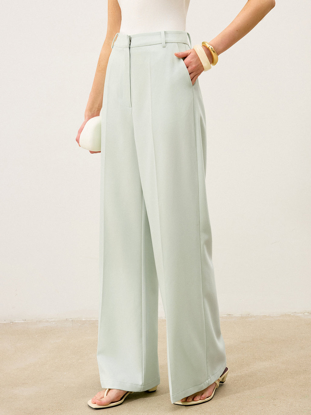 High-Waist-Hose mit weitem Bein