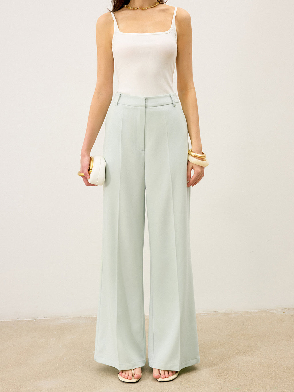 High-Waist-Hose mit weitem Bein