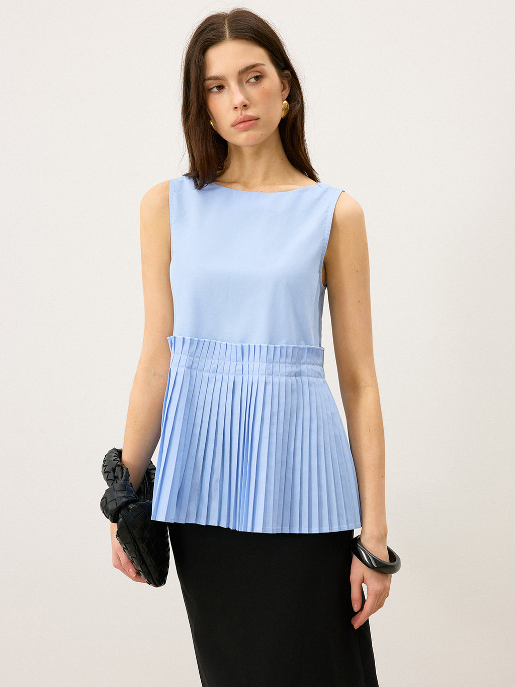 Plissiertes Saum-Tanktop