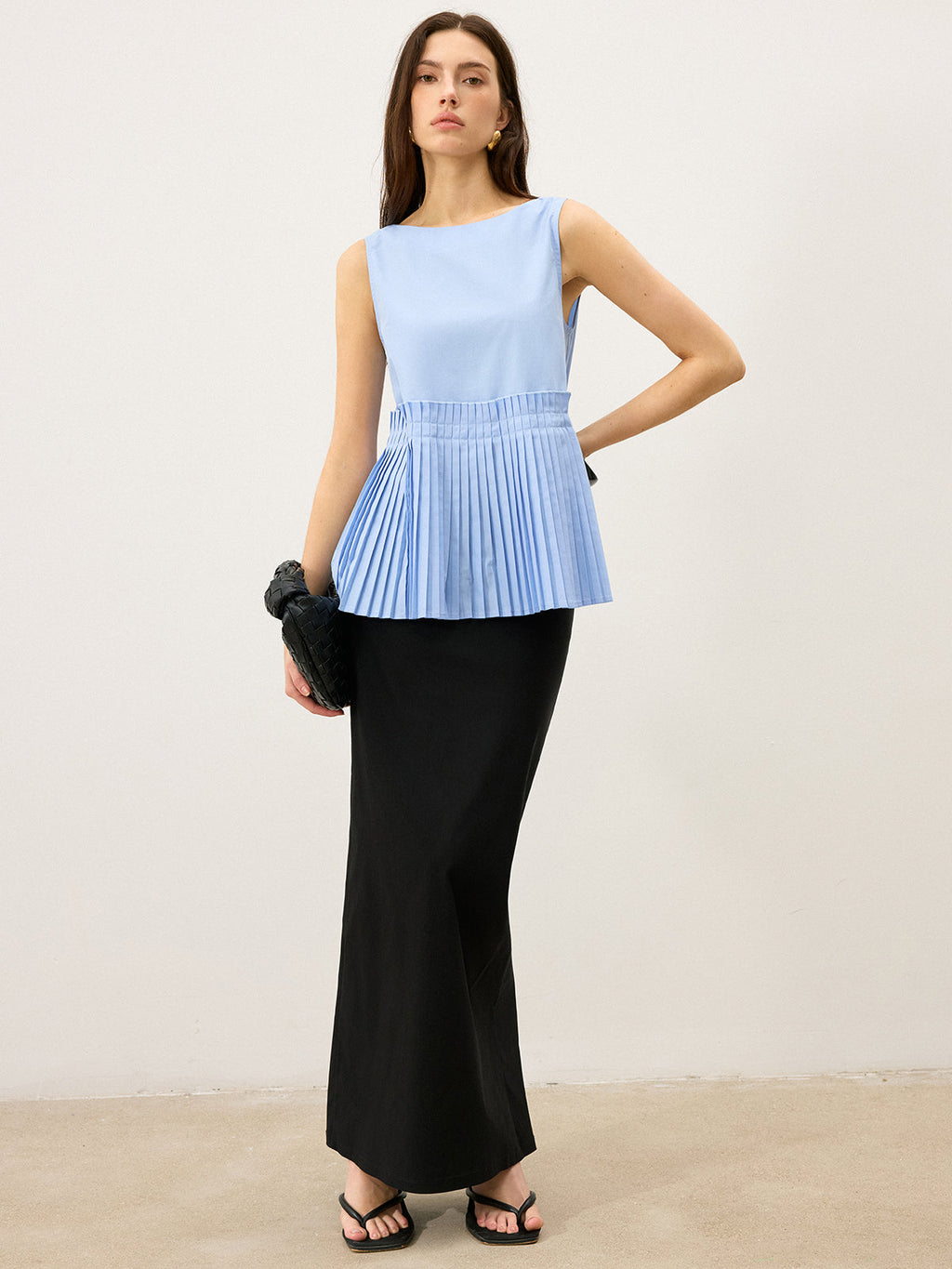 Plissiertes Saum-Tanktop