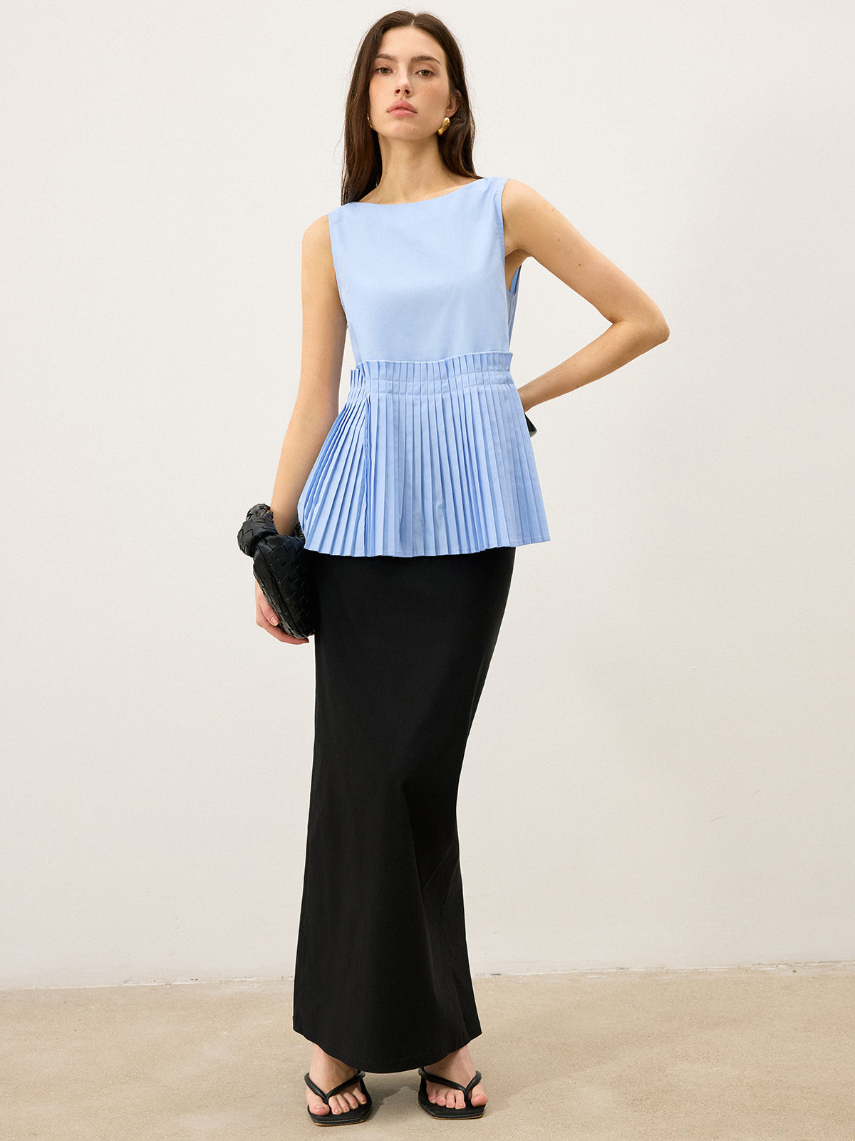 Plissiertes Saum-Tanktop