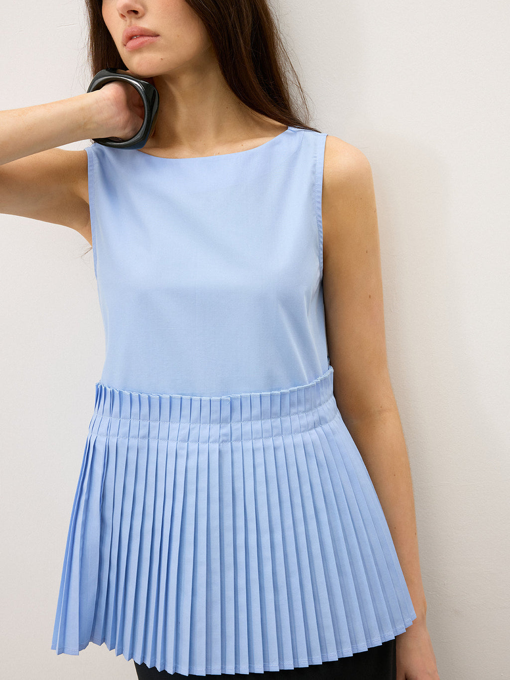Plissiertes Saum-Tanktop