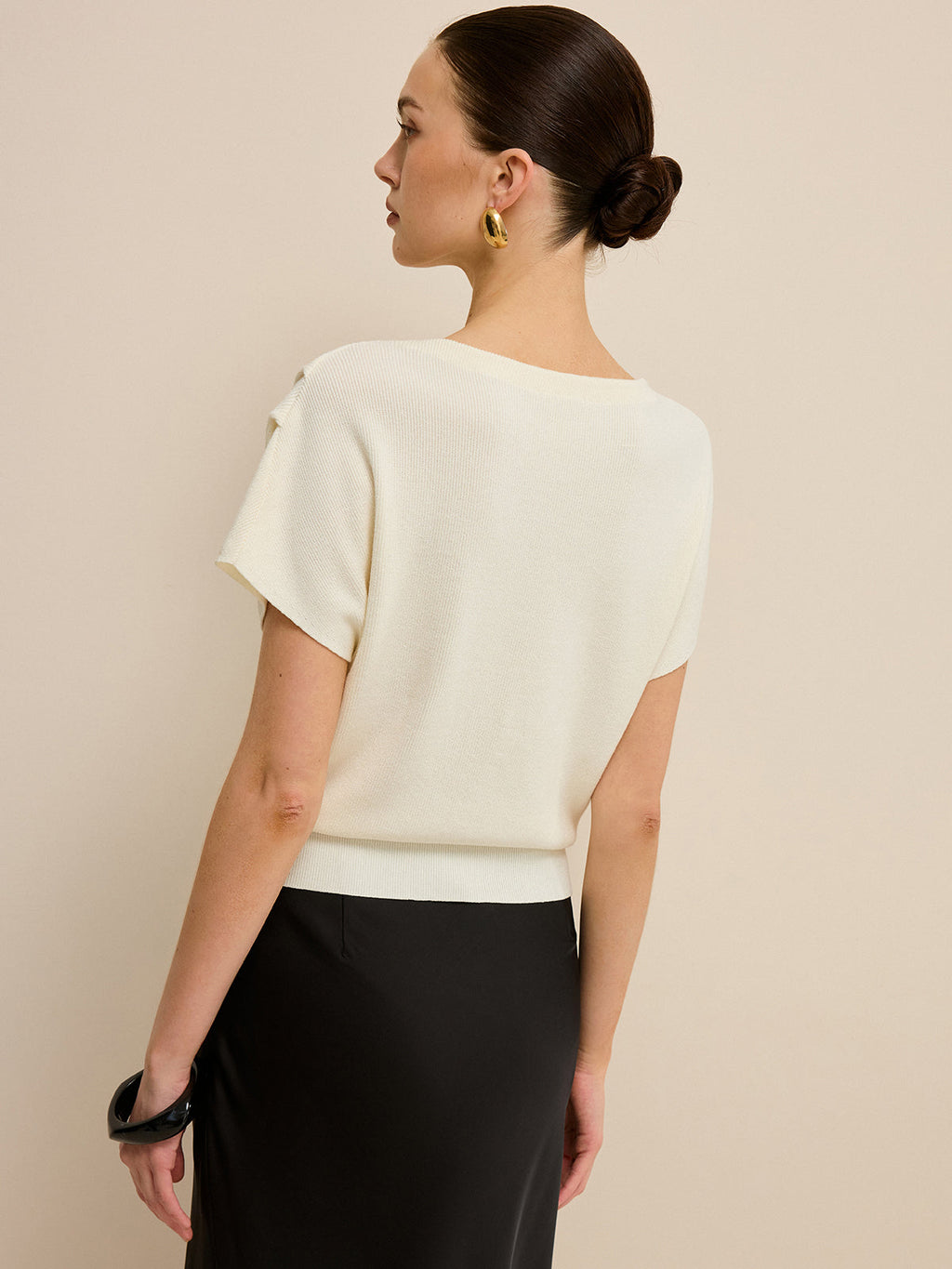 Elastischer Saum Strickoberteil