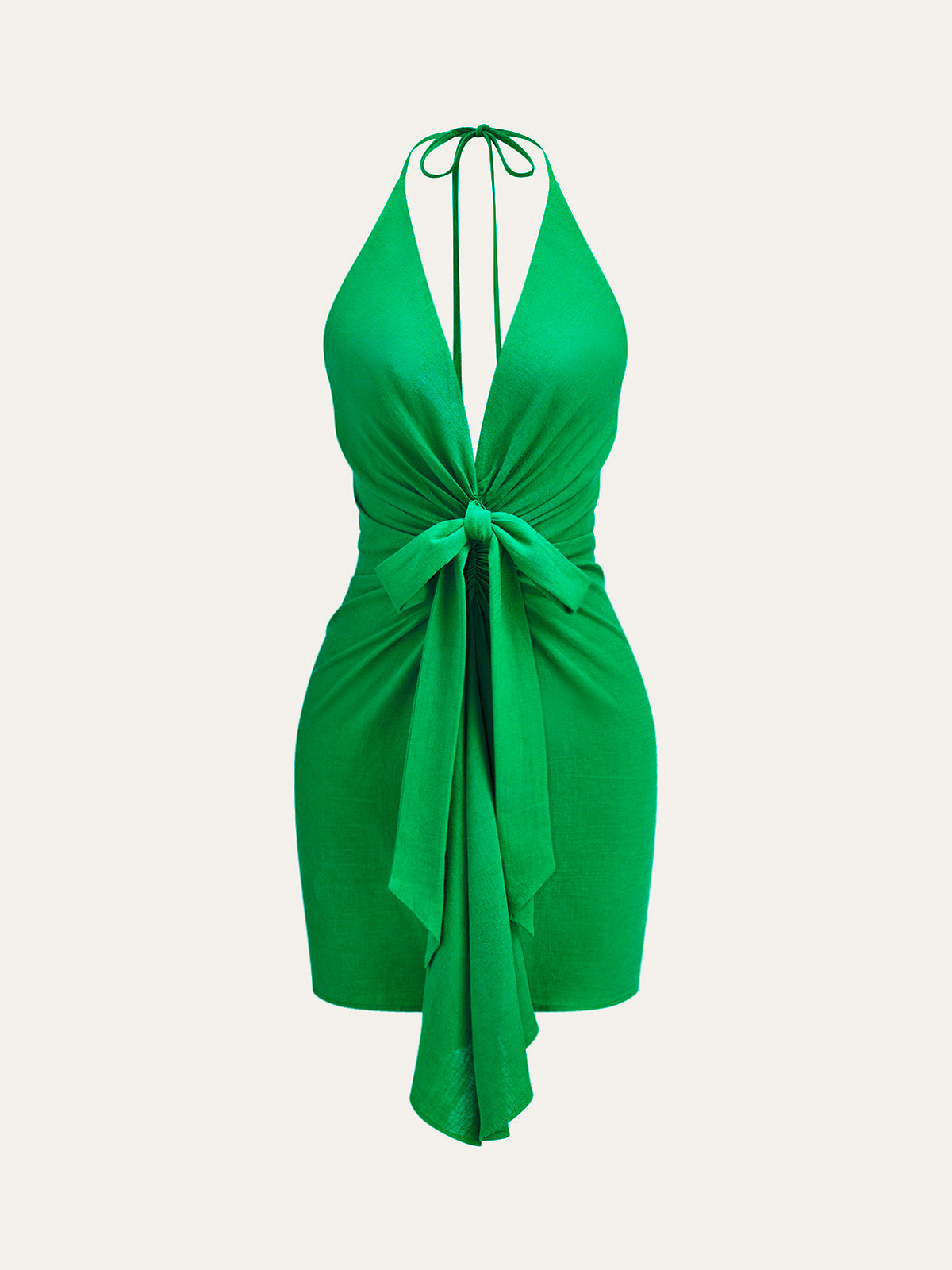 Neckholder-Kleid mit Knoten 