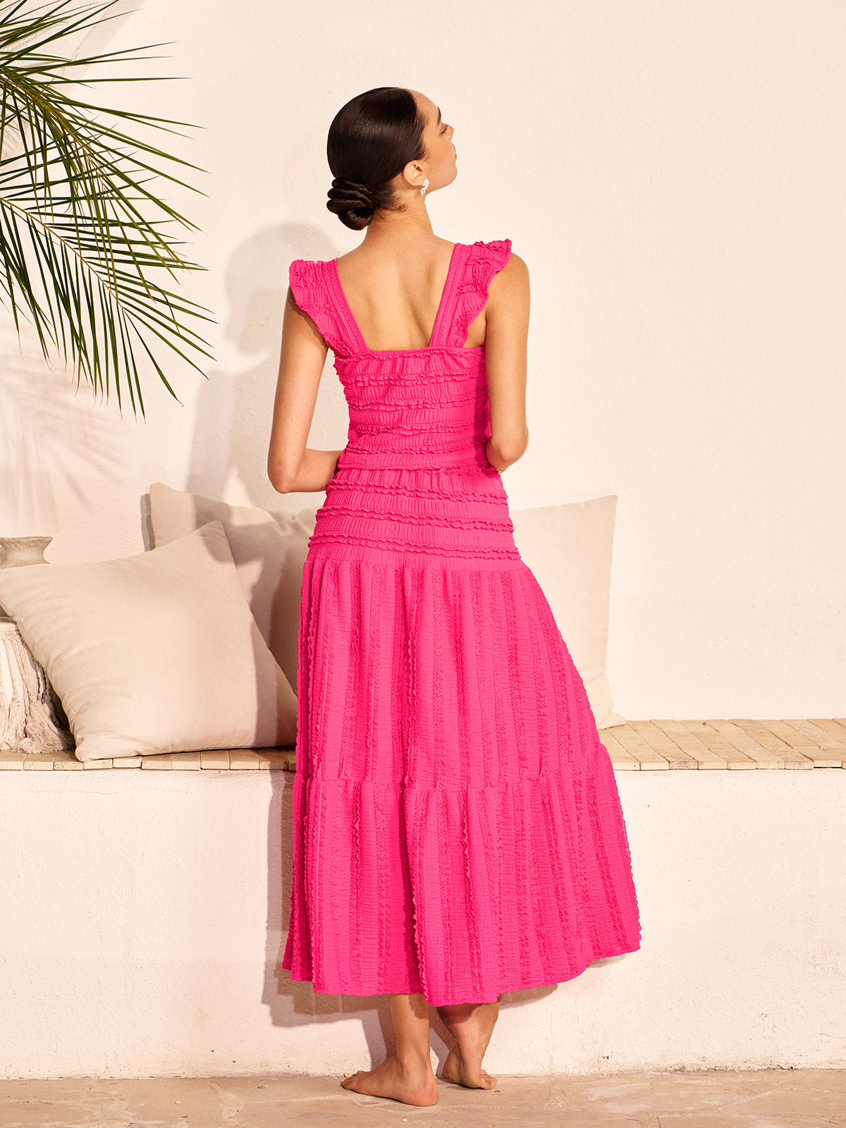 Ensemble crop top froncé et jupe maxi 