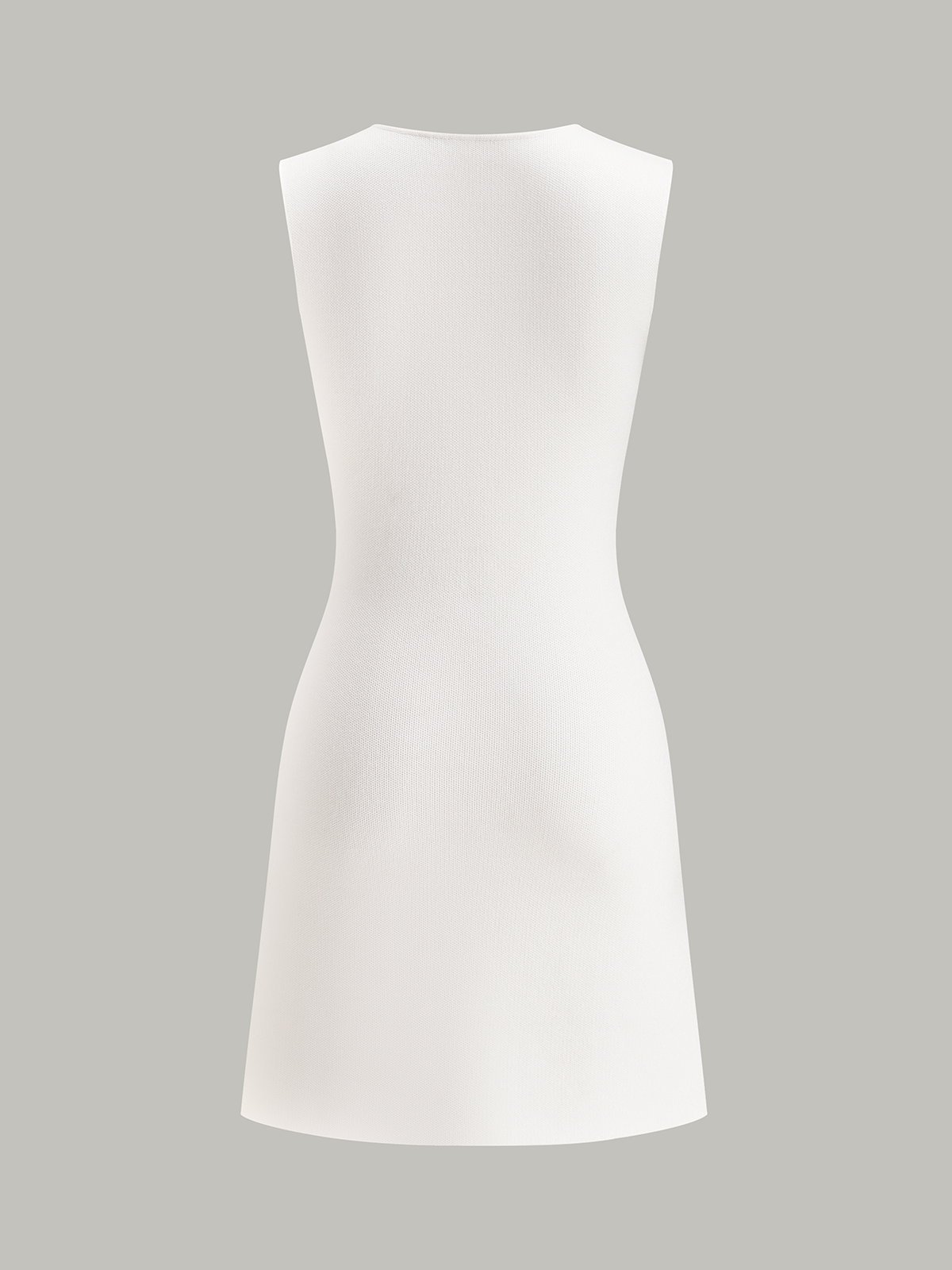 Sleeveless Slit Mini Dress with Metal Decor