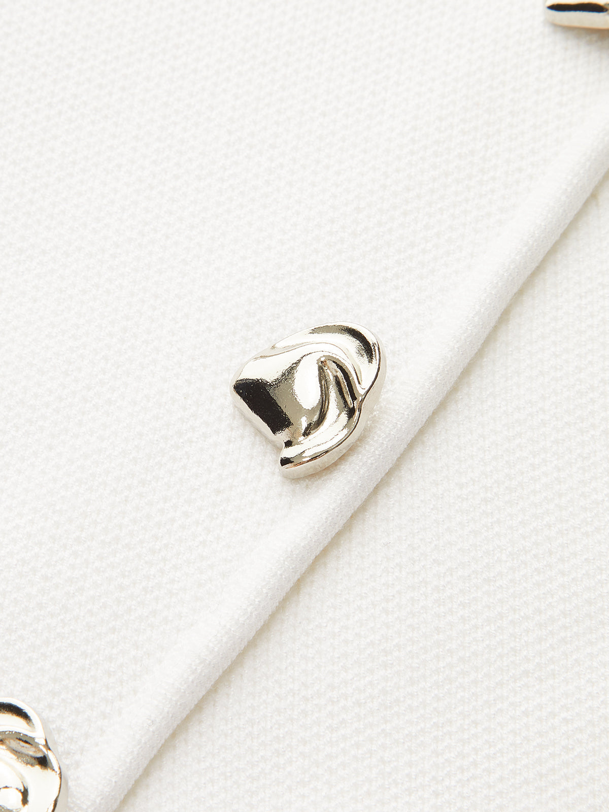 Sleeveless Slit Mini Dress with Metal Decor