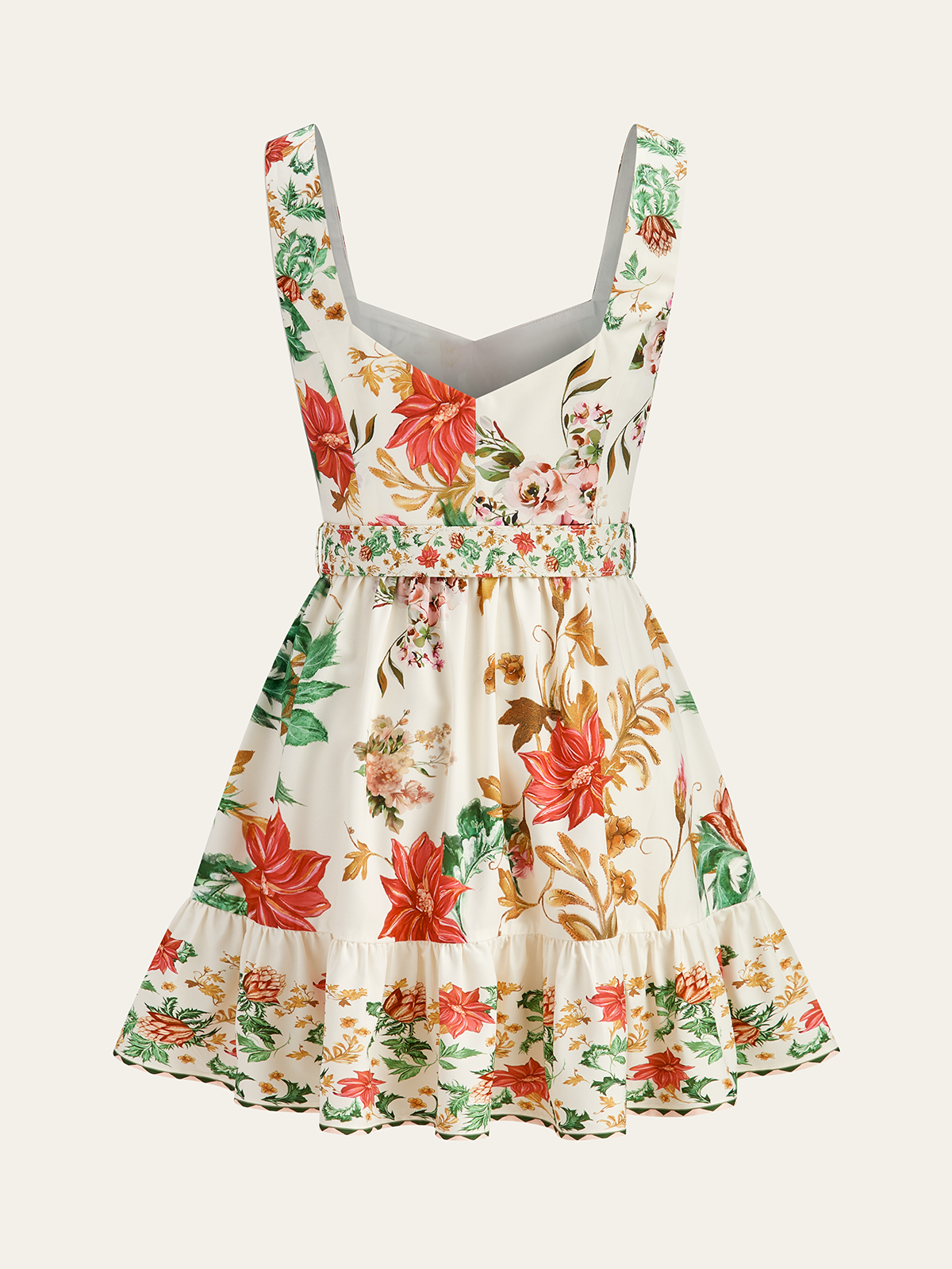 Ärmelloses Minikleid mit Blumenmuster