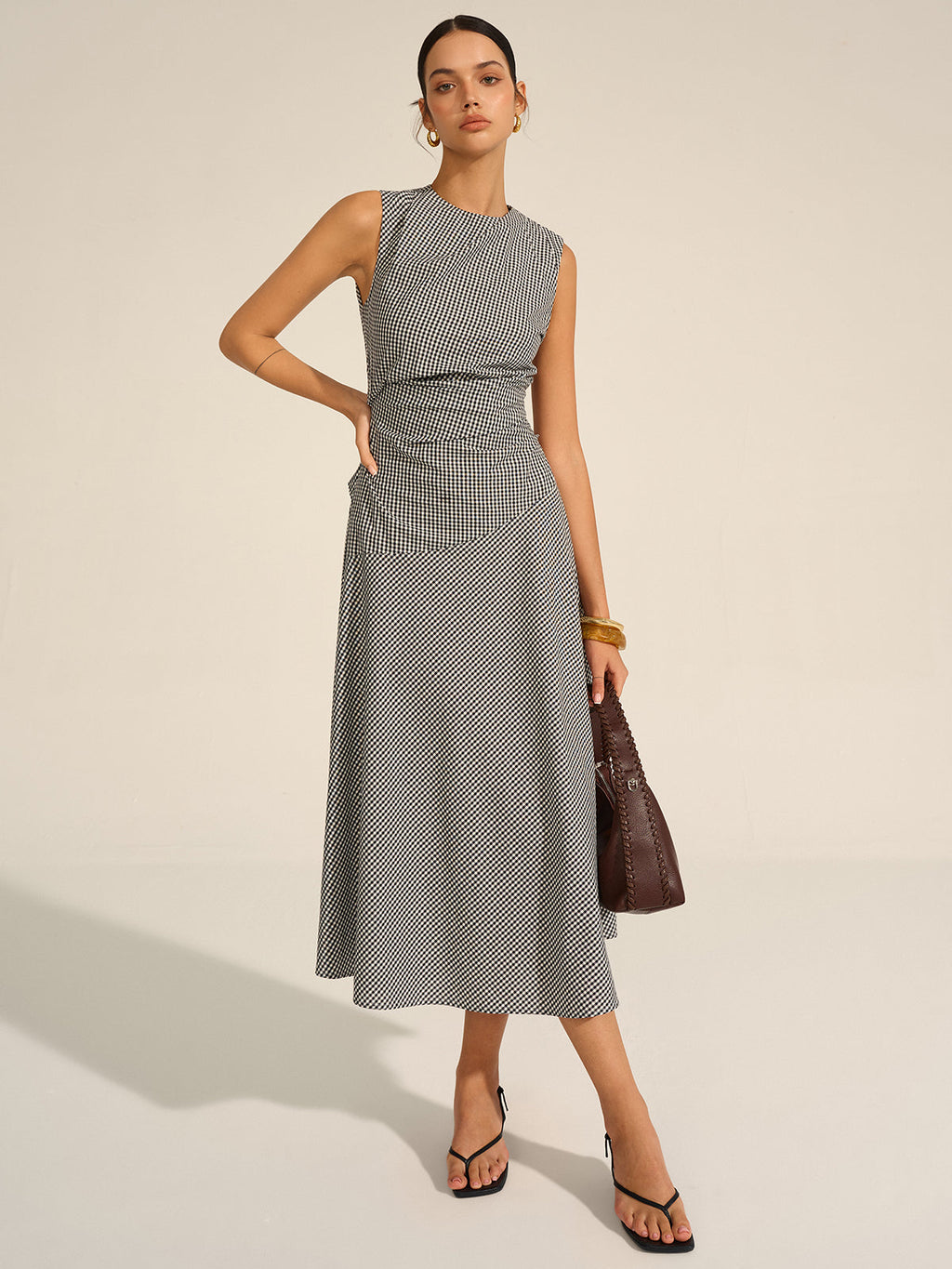 Gingham-Midikleid