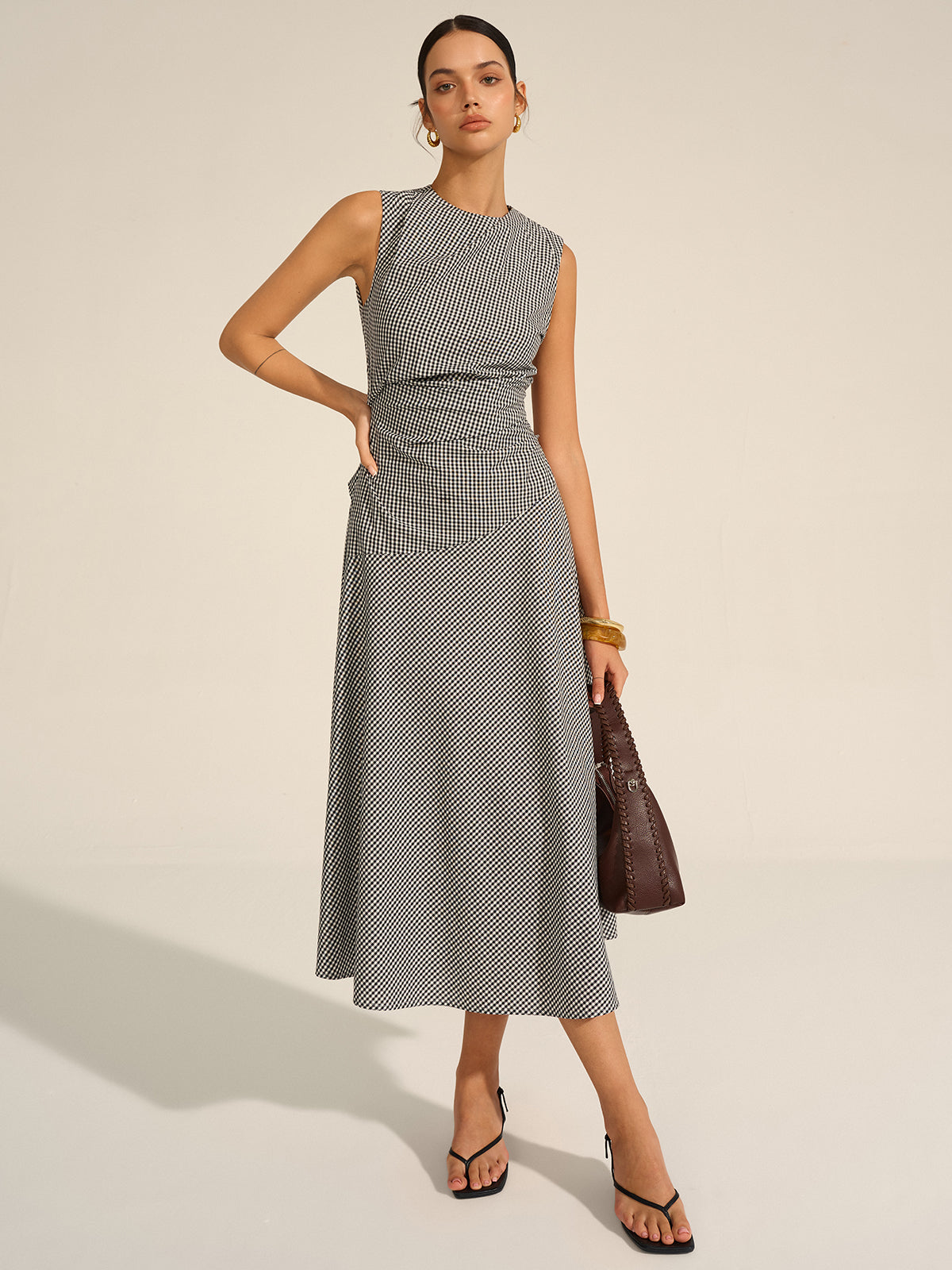 Gingham-Midikleid