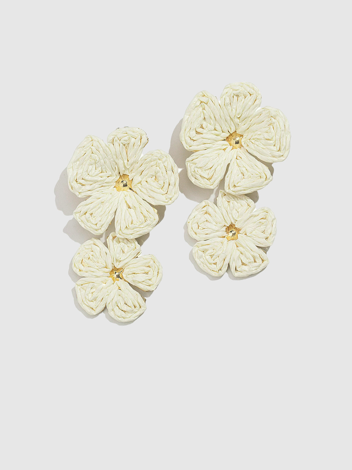 Boucles d'oreilles pétales en dentelle dorée 