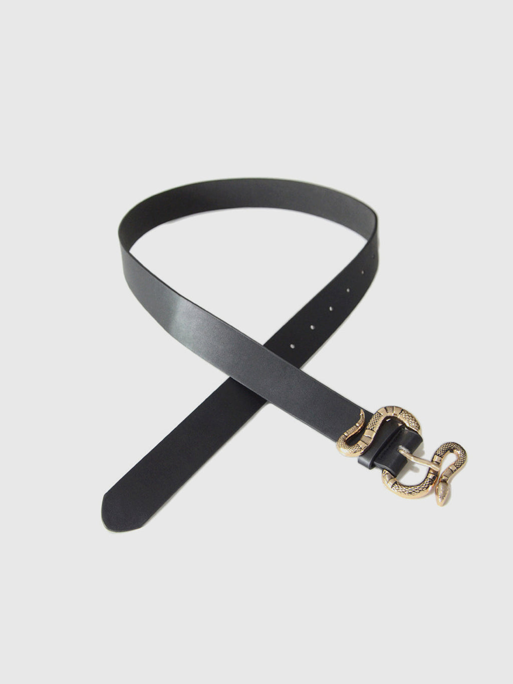 Ceinture en cuir à boucle serpent