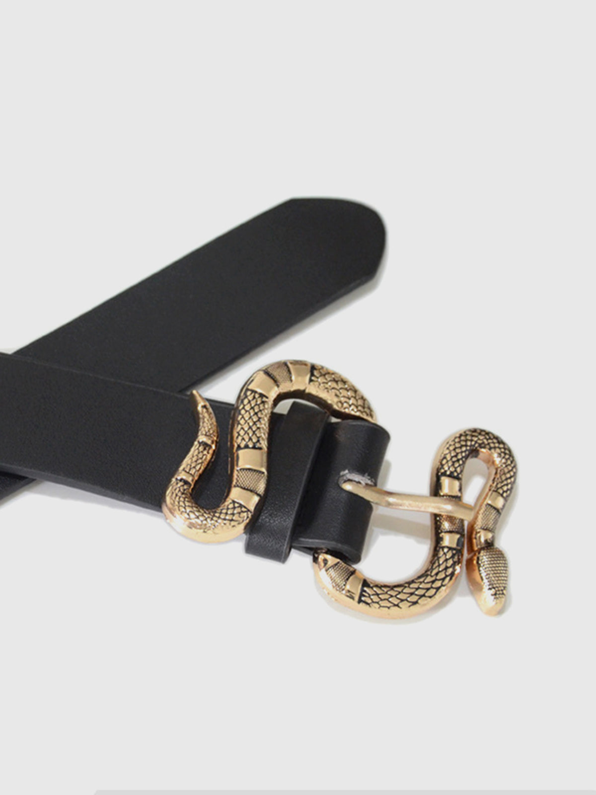 Ceinture en cuir à boucle serpent