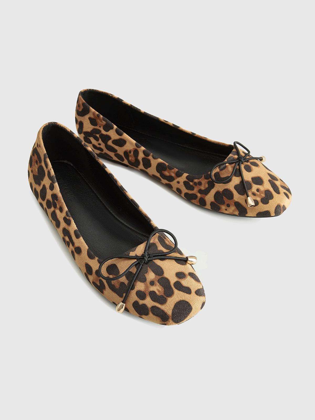 Leopardenmuster Ballett-Flats mit Schleife