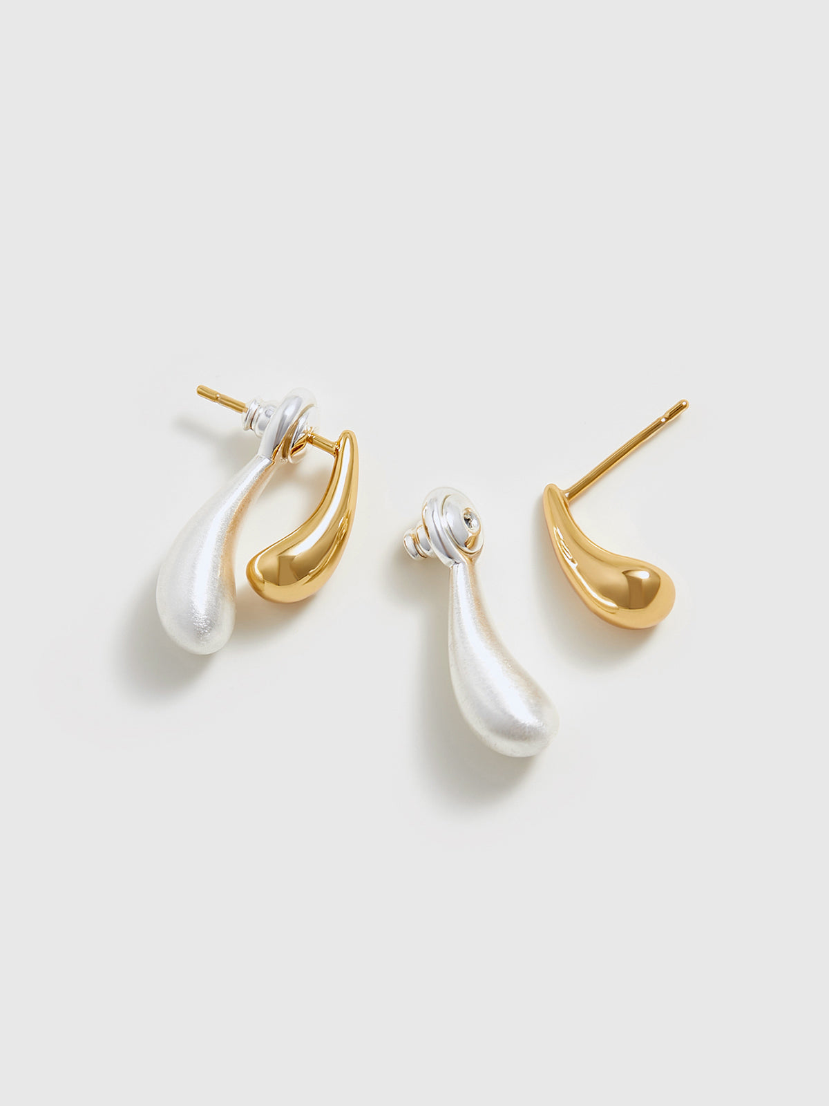 Boucles d'oreilles goutte d'eau bicolores 