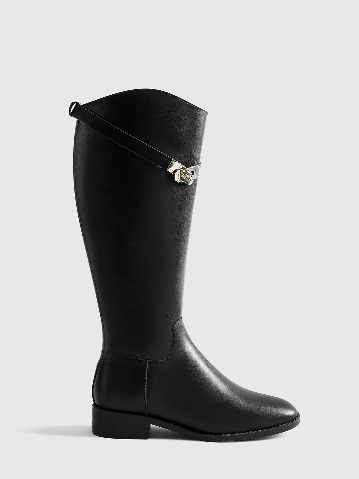 Belted Knee-High Knight Boots