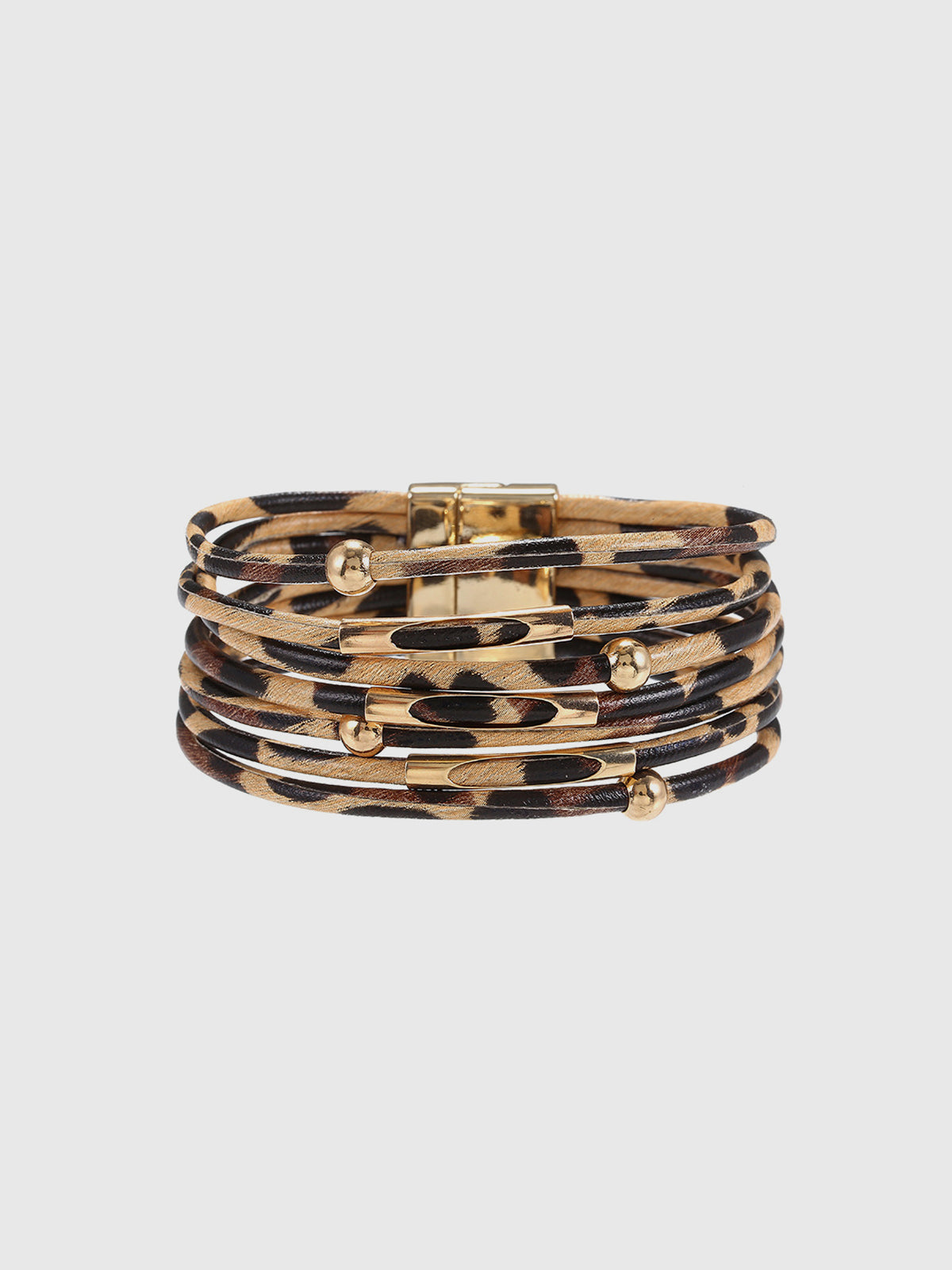 Armband mit Leopardenmuster und Magnetverschluss 