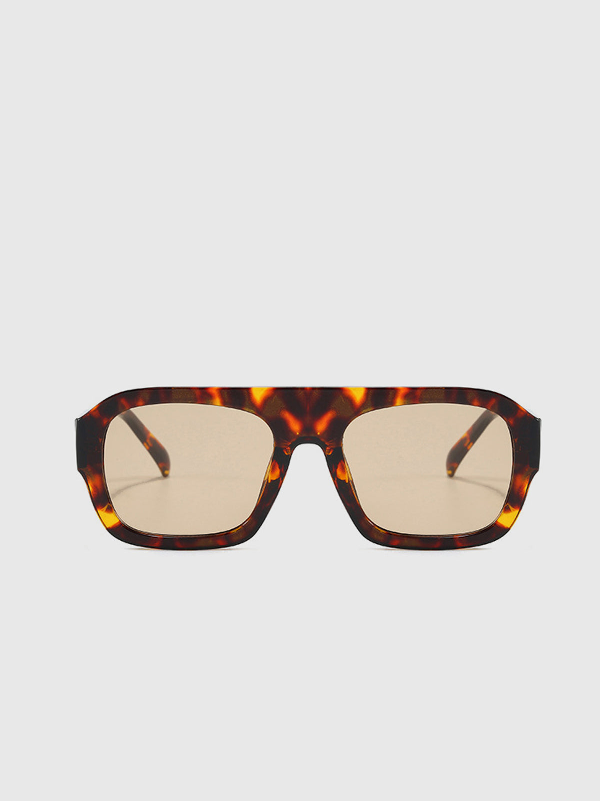 Leopard Printed Square Sunglasses