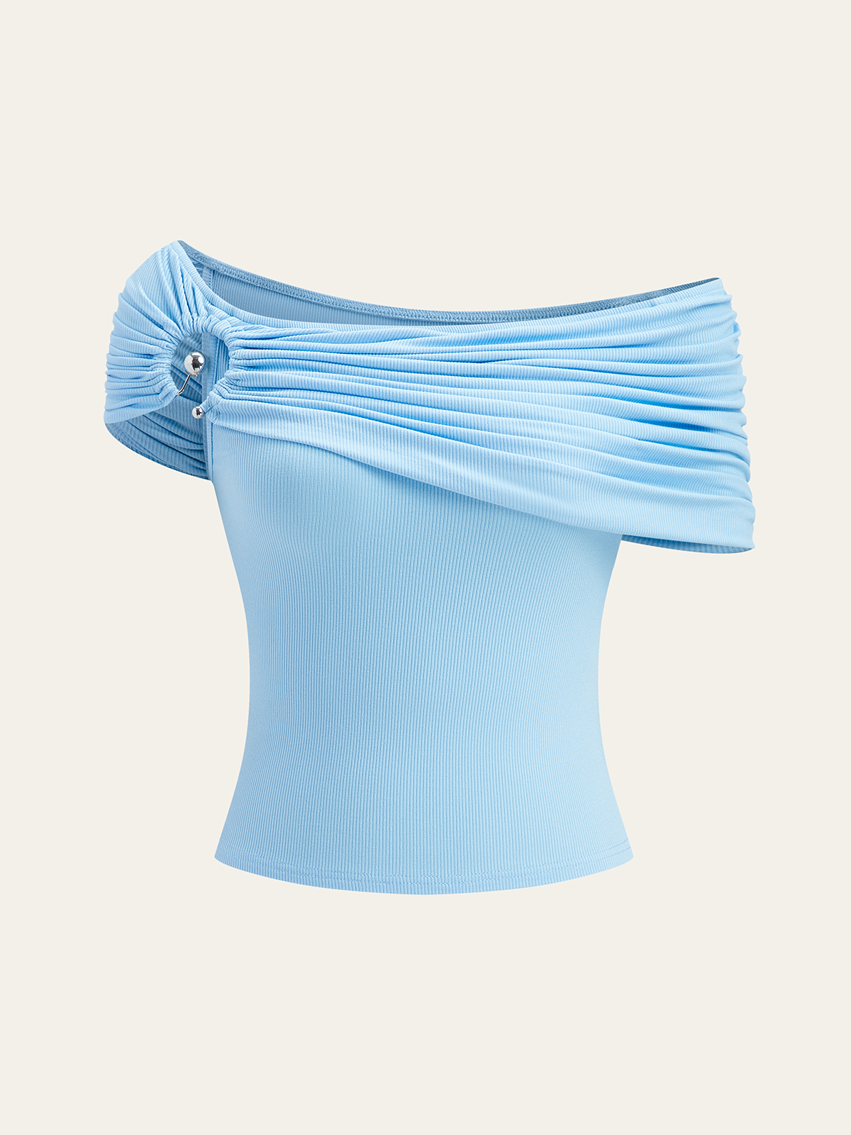 Haut à épaules dénudées avec détail anneau 