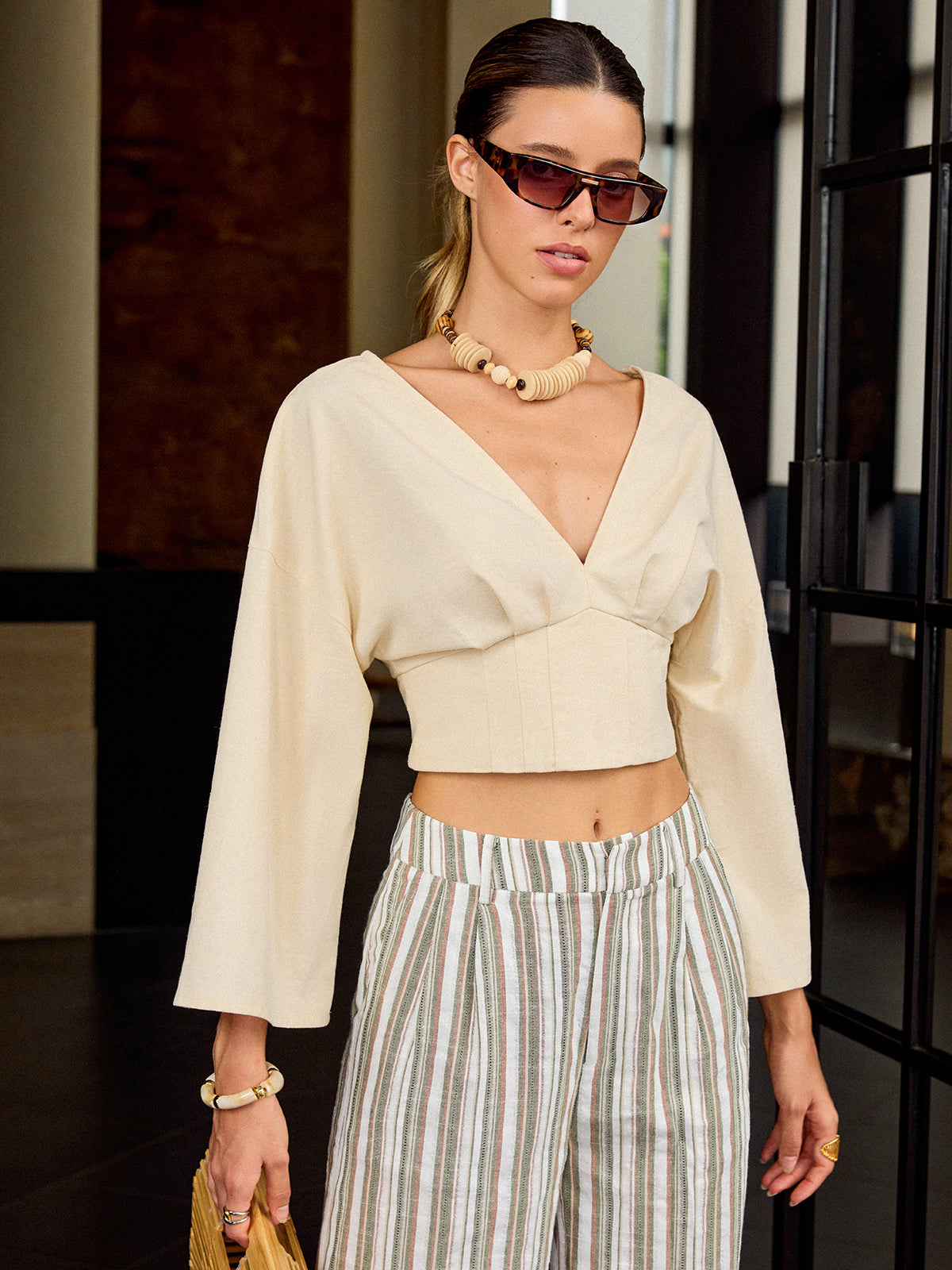 V-Ausschnitt Croptop